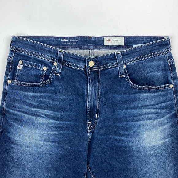 AG Denim Everett Men's Jeans Size 34 x 33 Blue Denim Slim Straight Stretch NEW - Picture 2 of 14